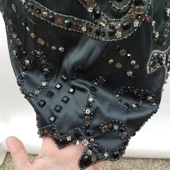 Mandalay Lord & Taylor Gray Beaded Spaghetti Strap - Picture 5 of 10